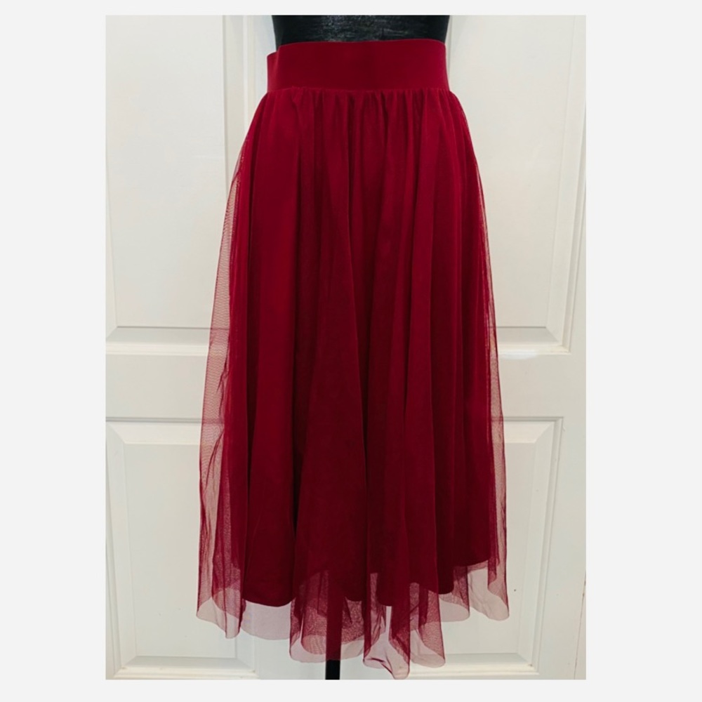 Maroon Tulle Skirt
